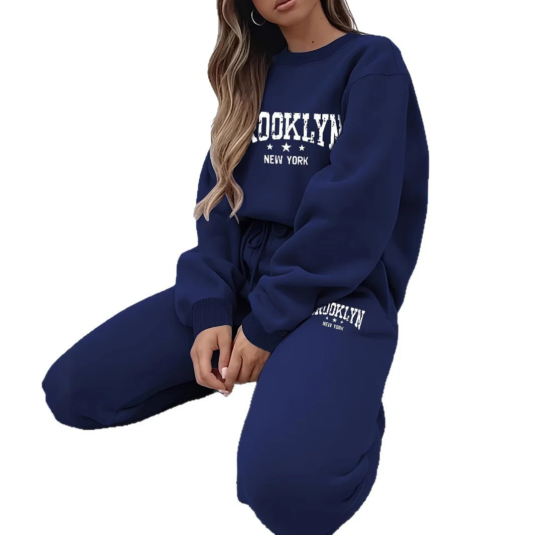 Womens Crew-neck Printed Sweater Set — image 4