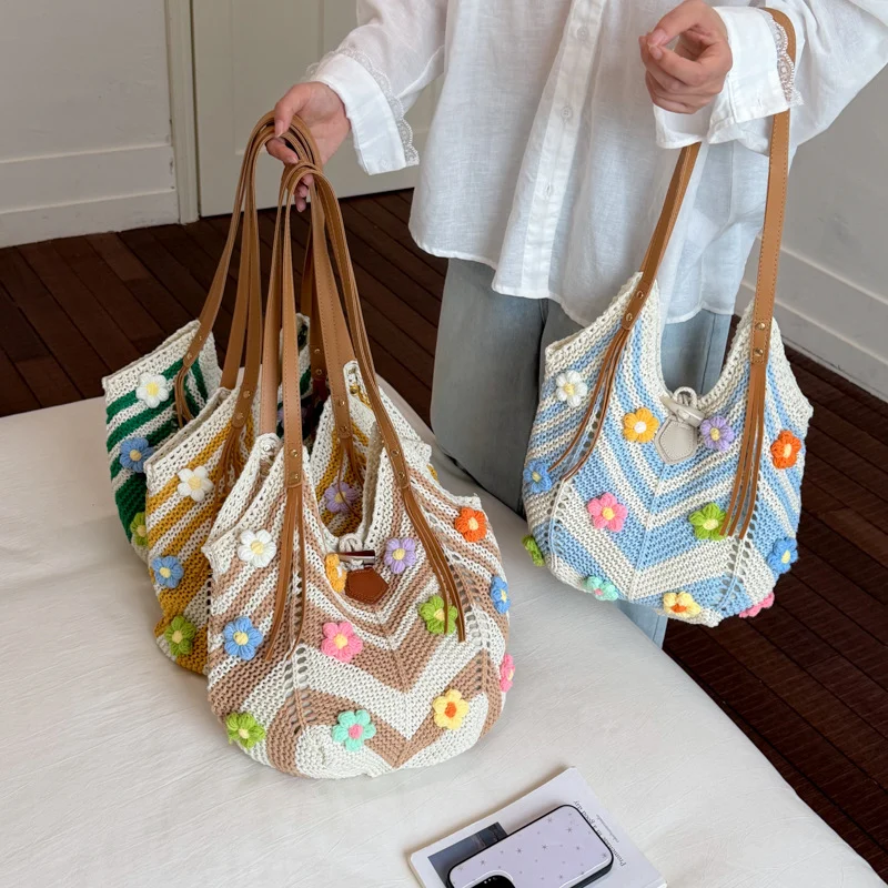 Womens Cute Knitted Fashionable Casual Shoulder Bag — image 4