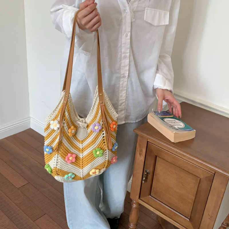 Womens Cute Knitted Fashionable Casual Shoulder Bag — image 5