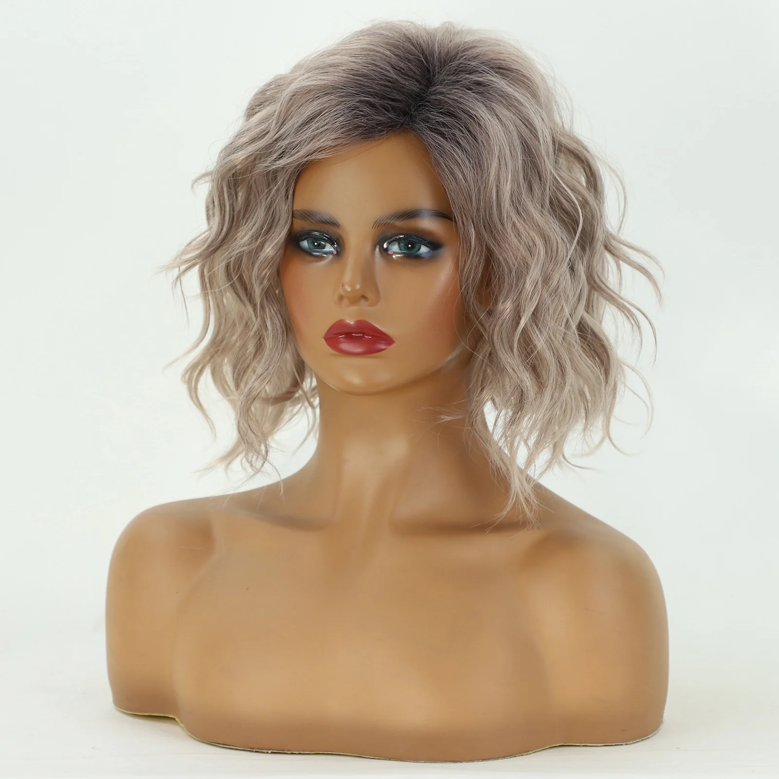 Womens Dyed Mid-length Curly Hair — image 5