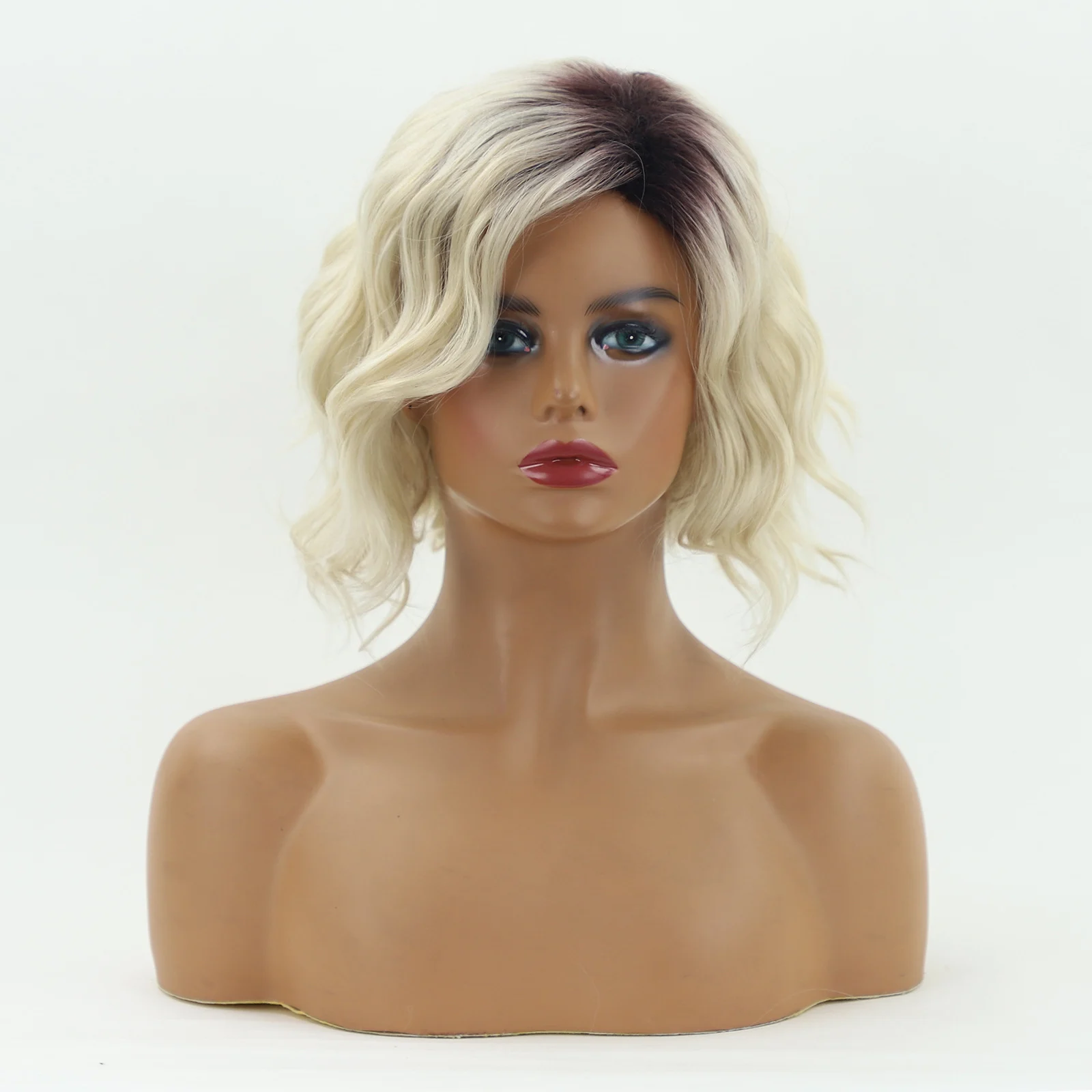 Womens Dyed Mid-length Curly Hair — image 1