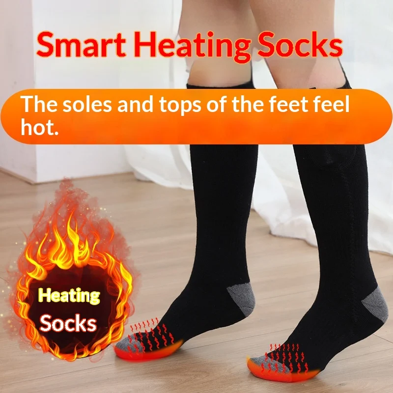 Womens Electric-heated Winter Thigh-high Socks For Cold Weather Protection — image 4