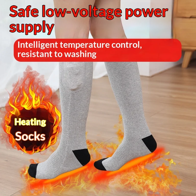 Womens Electric-heated Winter Thigh-high Socks For Cold Weather Protection — image 3