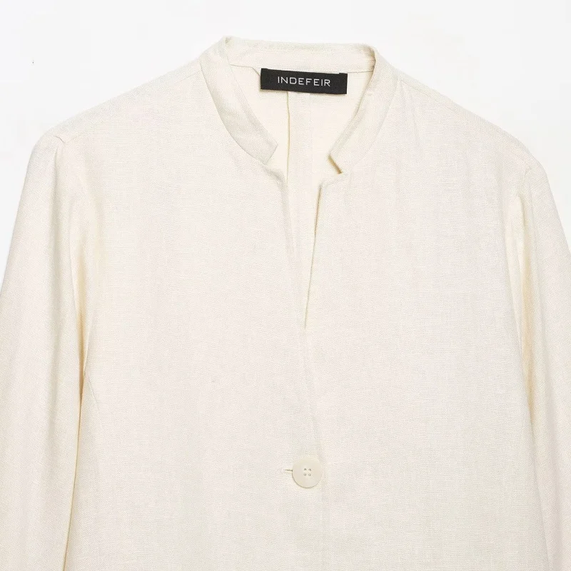 Womens Elegant Linen Blazer — image 4