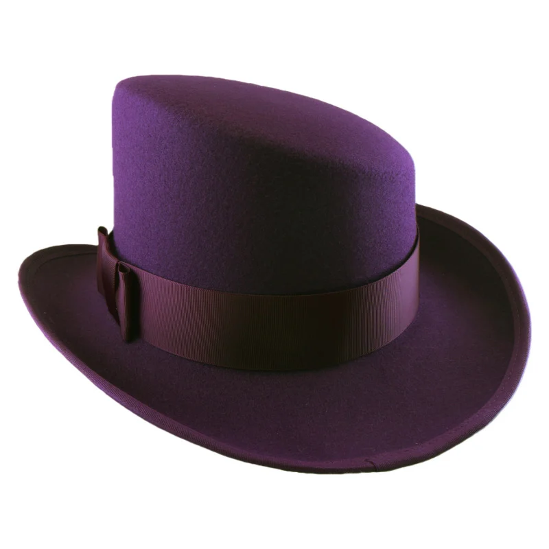 Womens Fashionable Rolled-brim Felt Wool Hat — image 5