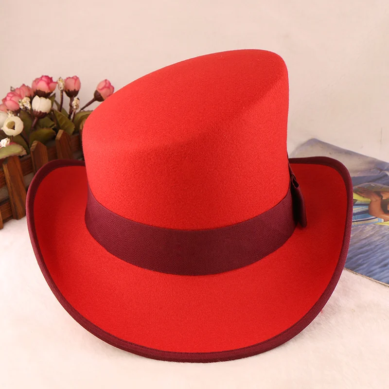 Womens Fashionable Rolled-brim Felt Wool Hat — image 1