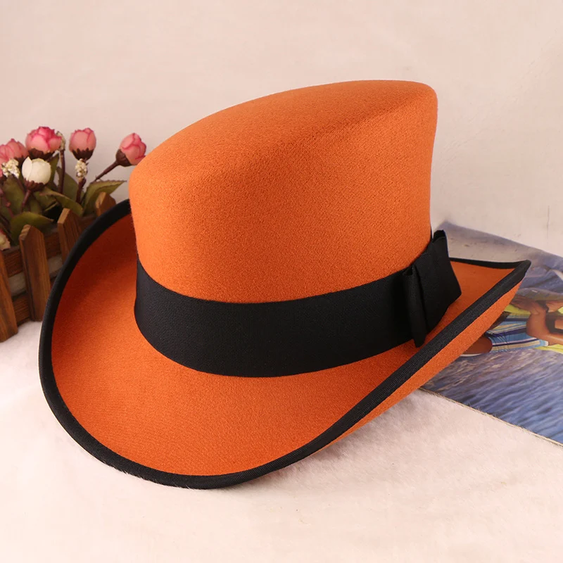 Womens Fashionable Rolled-brim Felt Wool Hat — variant image