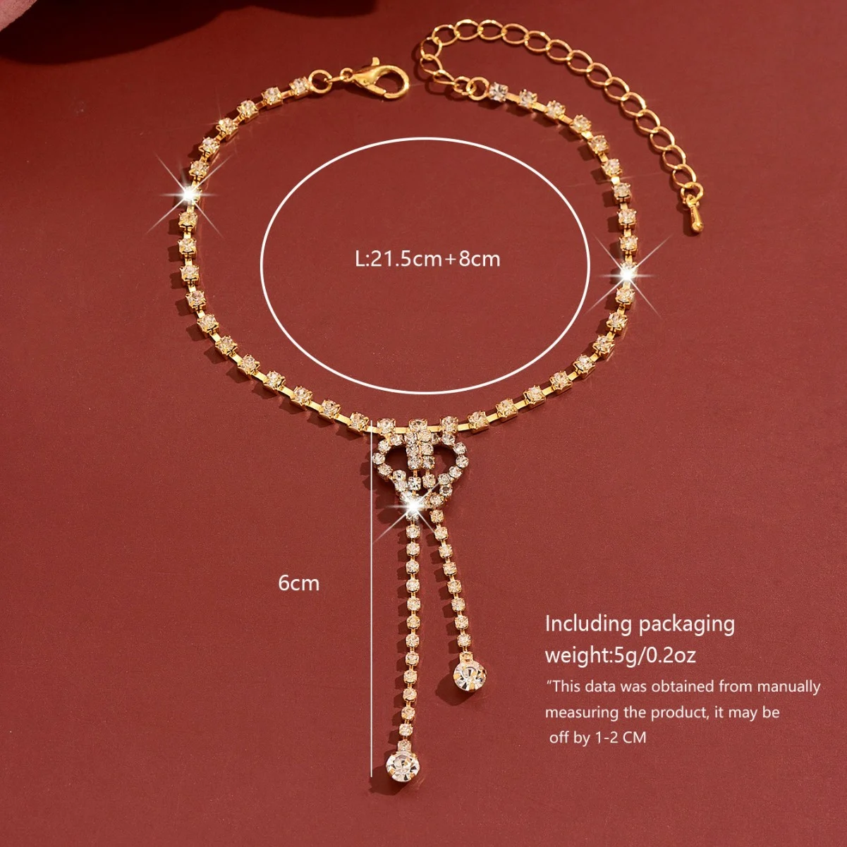 Womens Floral Rhinestone Tassel Anklet,thin Claw Chain Costume Foot Jewelry For Beach… — image 3