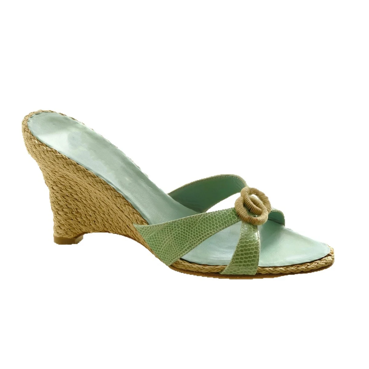 Womens French-style Cross-strap Woven Wedge Open-toe Sandals — image 2