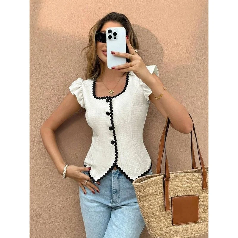 Womens French-style Short-sleeve Summer Shirt — image 6