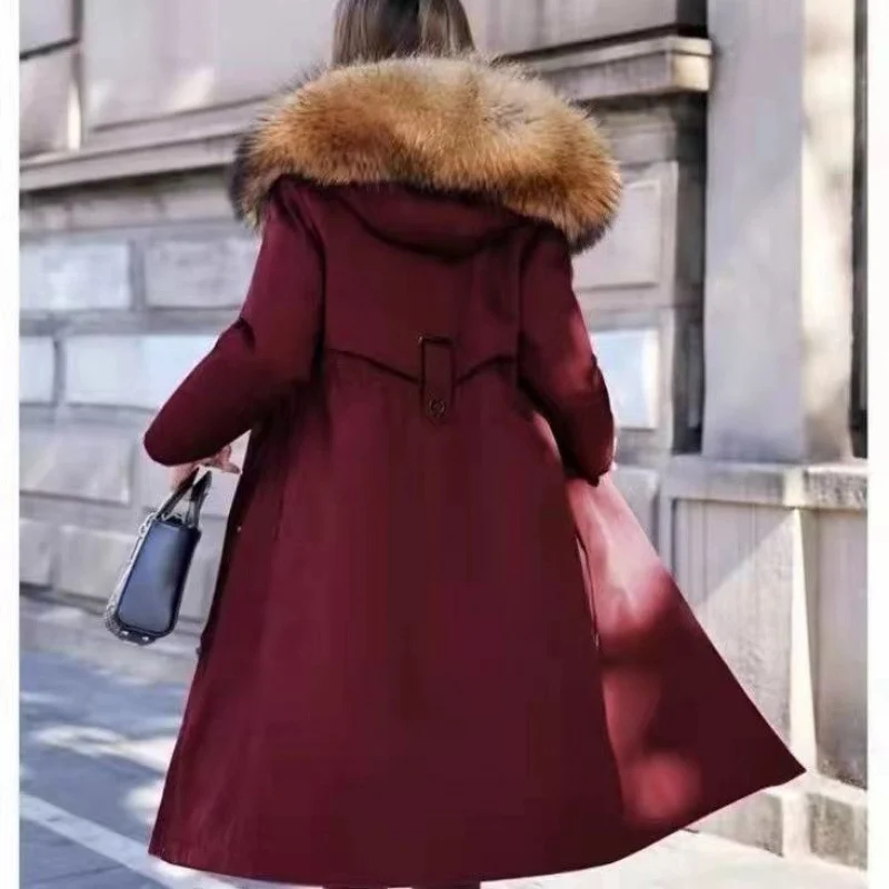 Womens Fur Coat Faux Fox And Raccoon One-piece Thickened Cotton Jacket — image 7