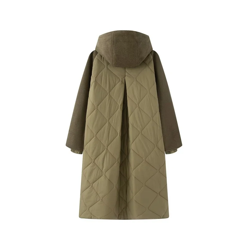 Womens Hooded Quilted Parka Coat — image 2