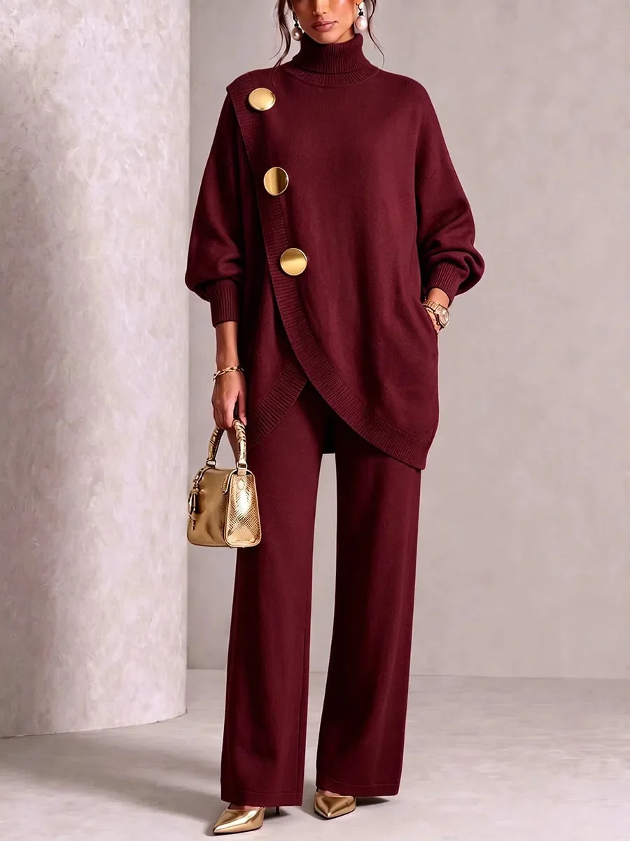 Womens Knitted Asymmetric Sweater Set — image 9