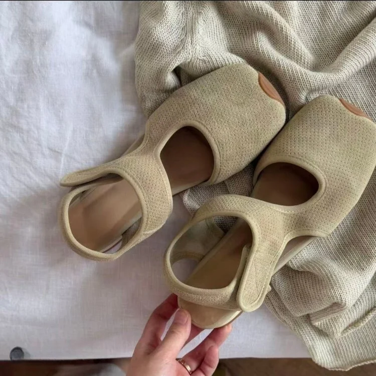 Womens Leather Hollowed-out Breathable Casual Sandals — image 5