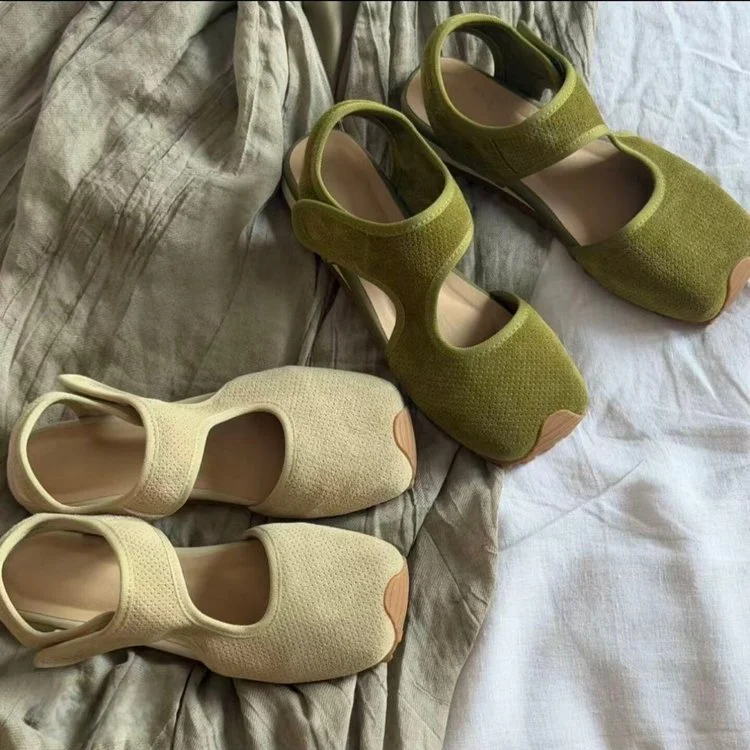 Womens Leather Hollowed-out Breathable Casual Sandals — image 7