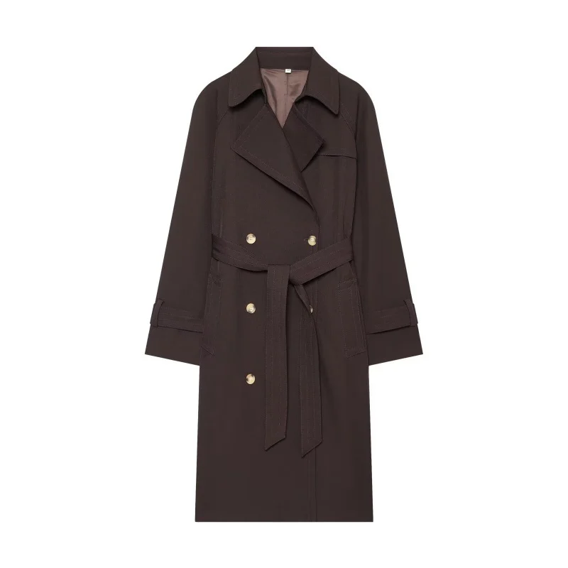 Womens Long Trench Coat With A Belt — image 2
