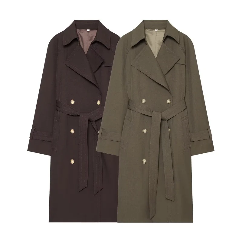 Womens Long Trench Coat With A Belt — image 1