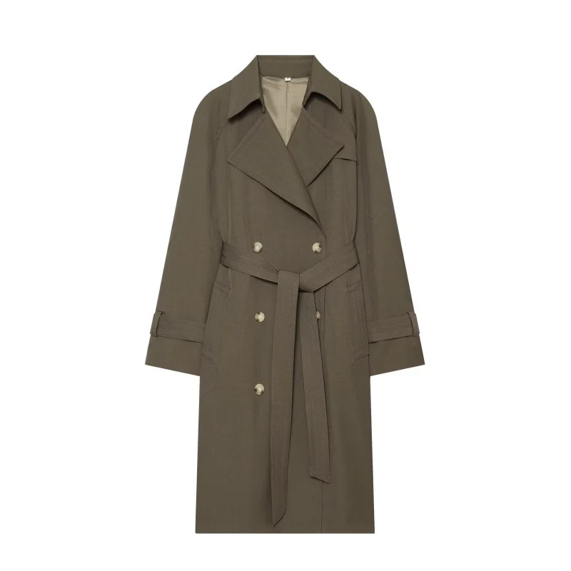 Womens Long Trench Coat With A Belt — image 3