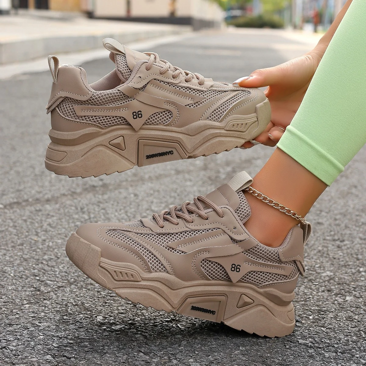 Womens Mesh Fashionable Breathable Casual Sneakers — image 3