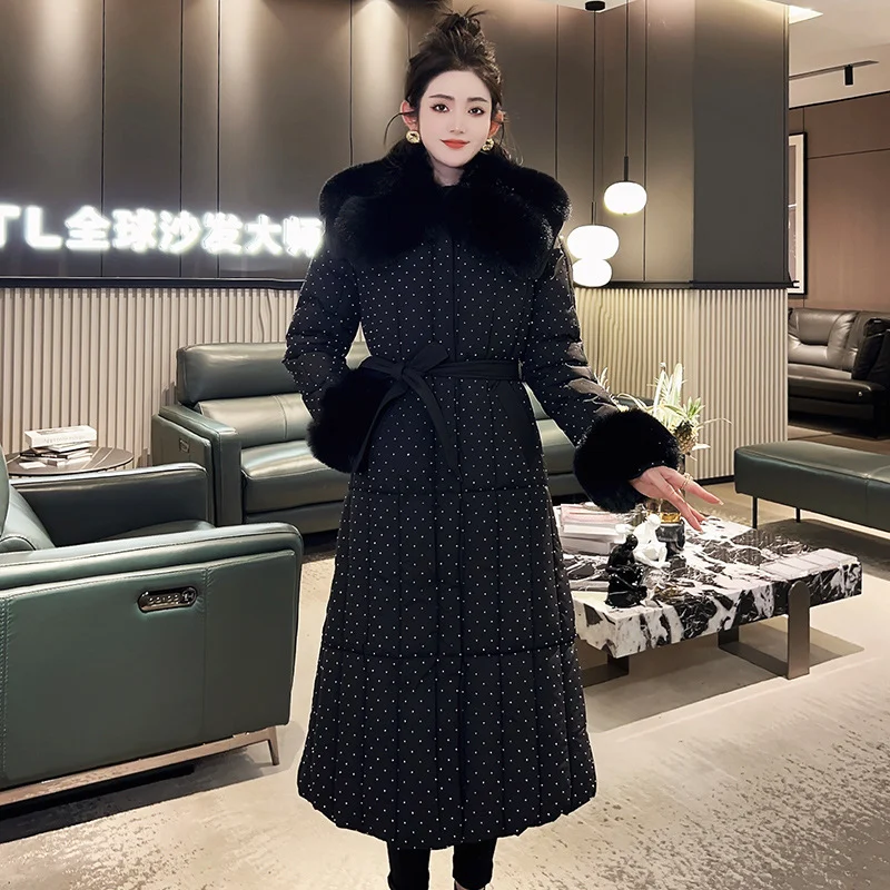 Womens Mid-length Below-the-knee Thickened Warm Cotton Coat — image 5