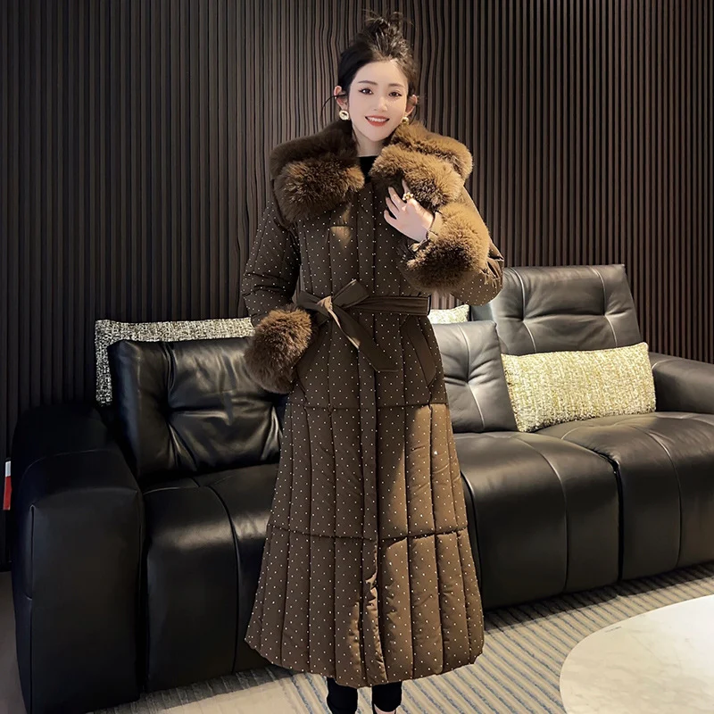Womens Mid-length Below-the-knee Thickened Warm Cotton Coat — image 3