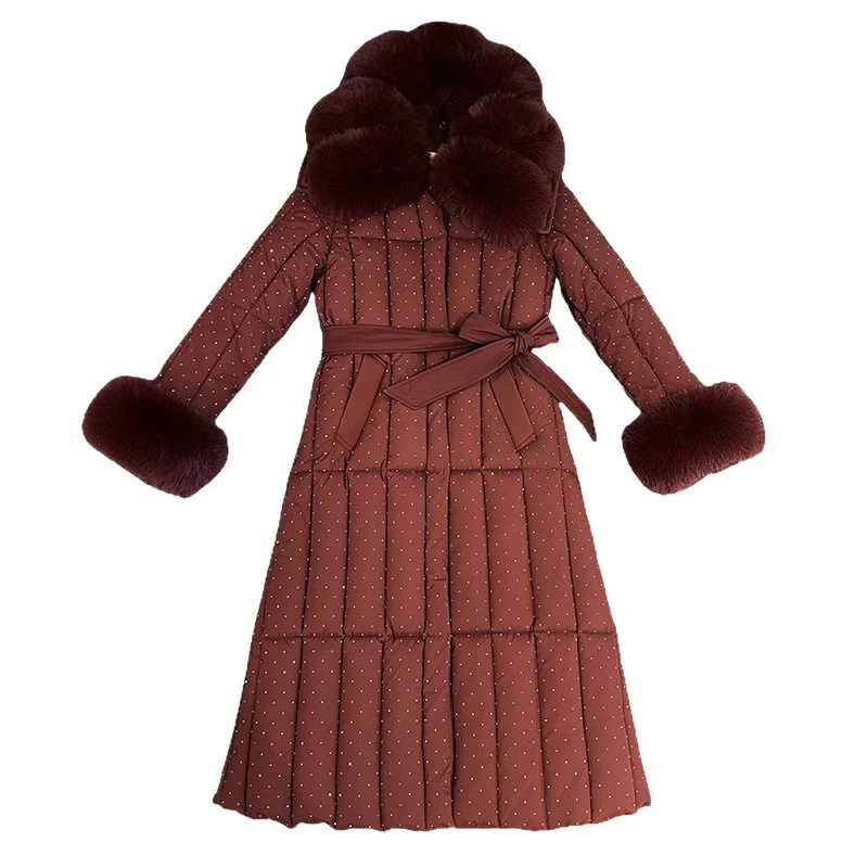 Womens Mid-length Below-the-knee Thickened Warm Cotton Coat — image 6