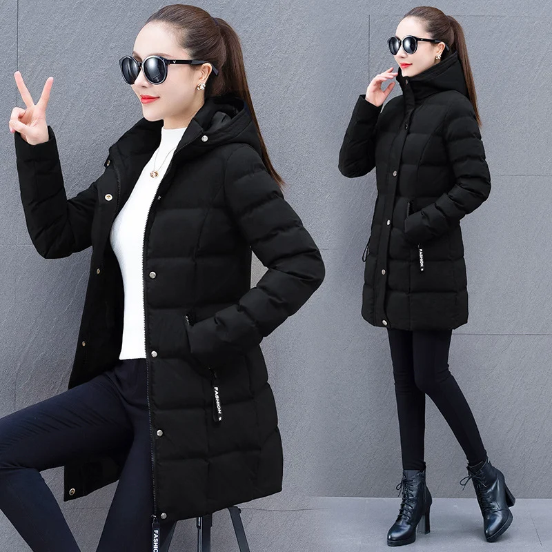 Womens Mid-length Hooded Down Coat — image 7