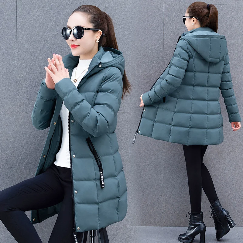 Womens Mid-length Hooded Down Coat — image 5
