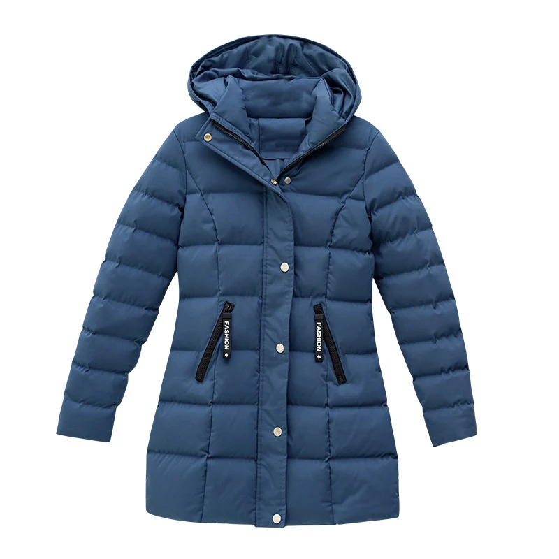Womens Mid-length Hooded Down Coat — image 3