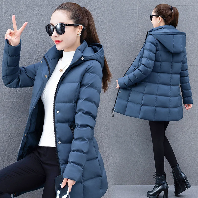 Womens Mid-length Hooded Down Coat — image 2