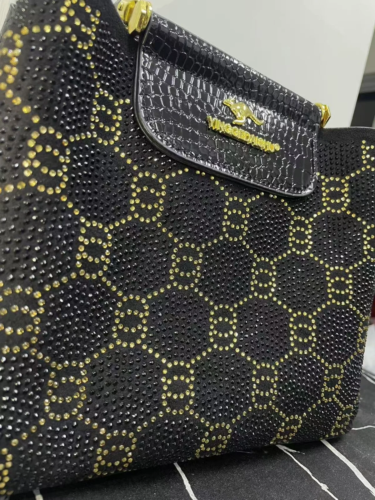 Womens Minimalist Handbag With Heat-applied Rhinestones — image 2