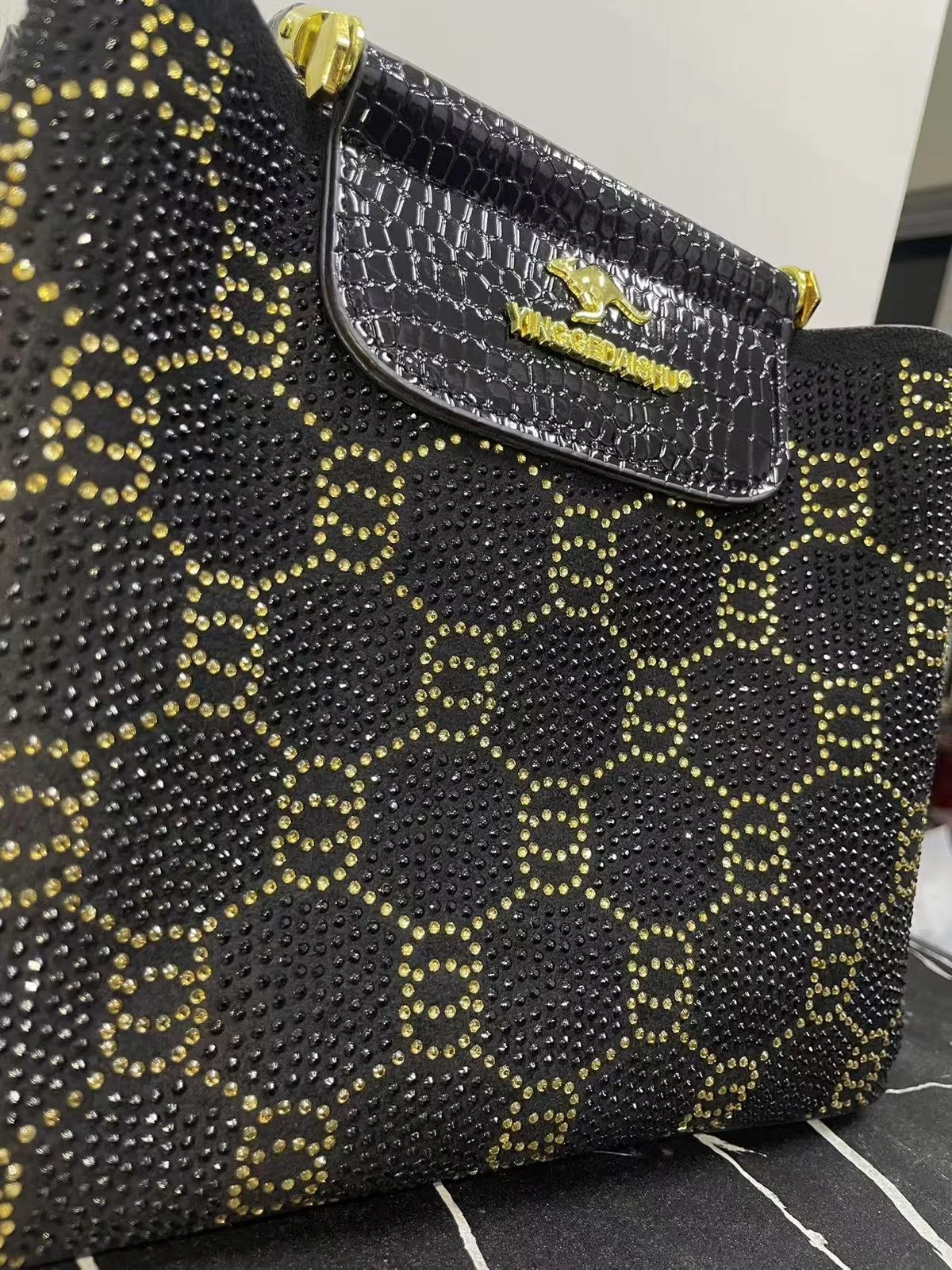 Womens Minimalist Handbag With Heat-applied Rhinestones — image 5