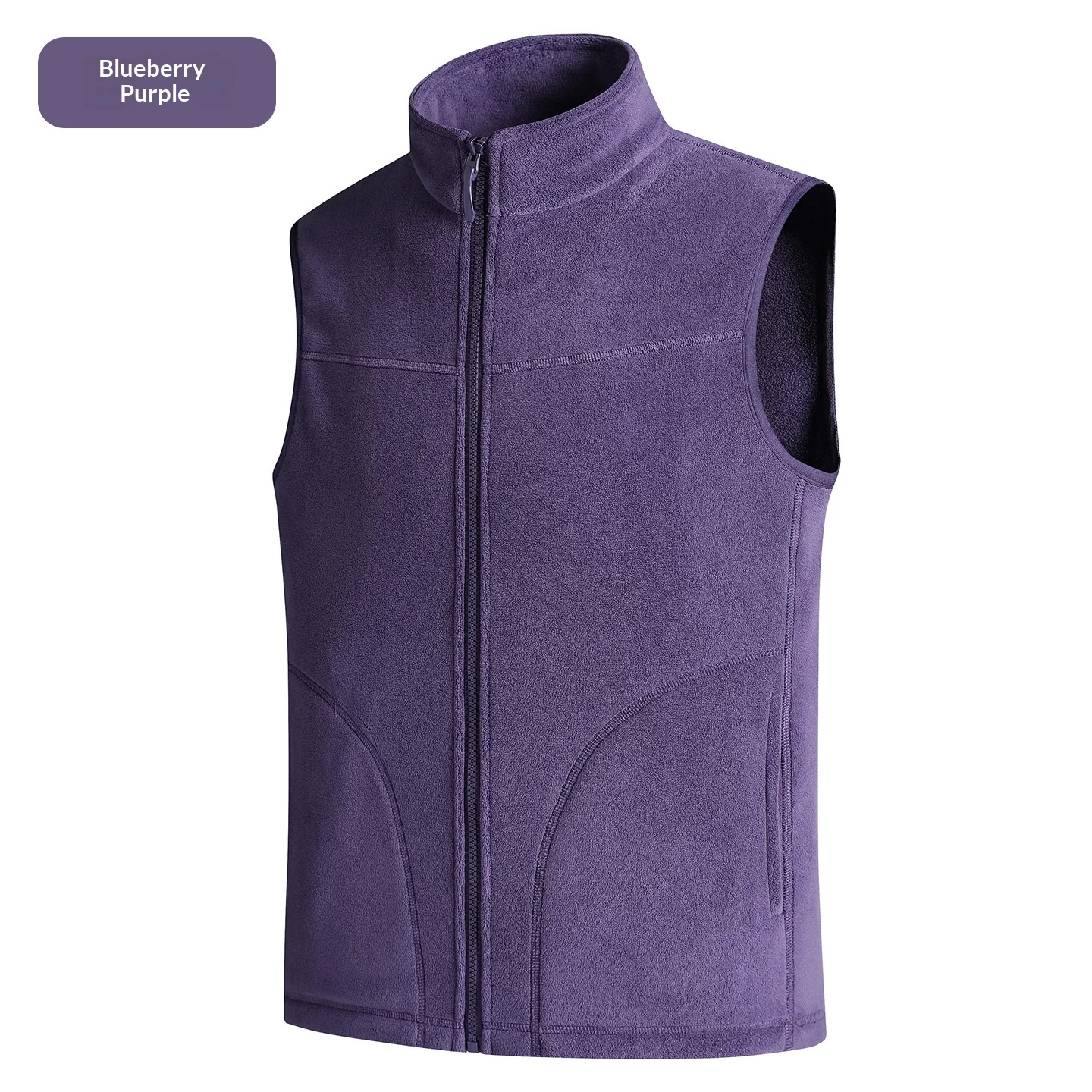 Womens Outdoor Casual Running Stand-neck Vest With Fleece Lining Thickened Waistcoat — image 3