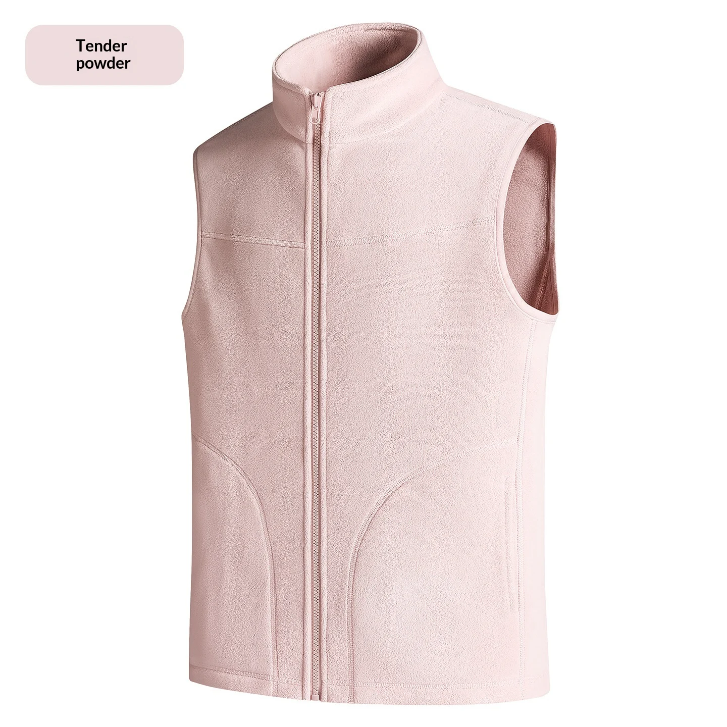 Womens Outdoor Casual Running Stand-neck Vest With Fleece Lining Thickened Waistcoat — image 2
