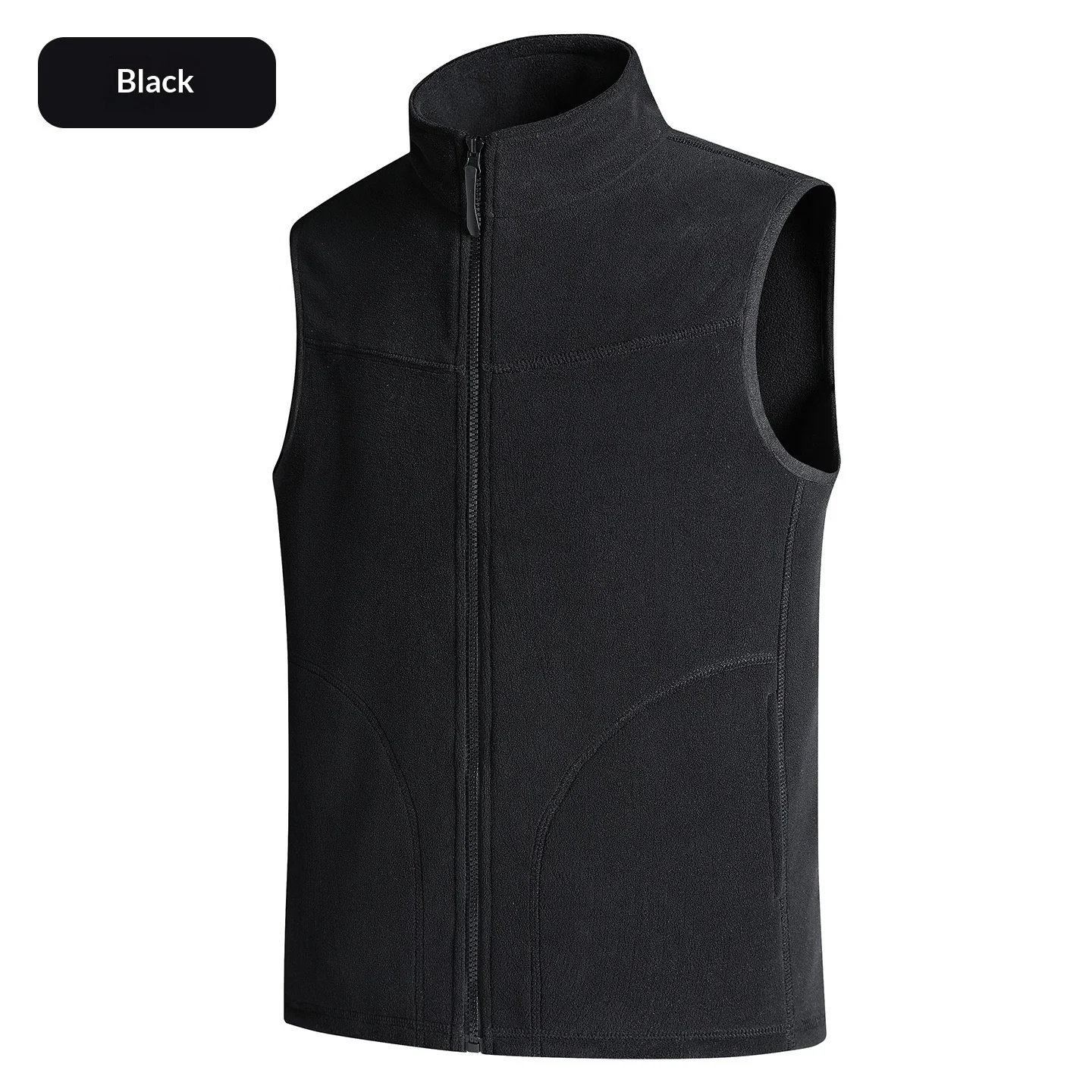 Womens Outdoor Casual Running Stand-neck Vest With Fleece Lining Thickened Waistcoat — image 7