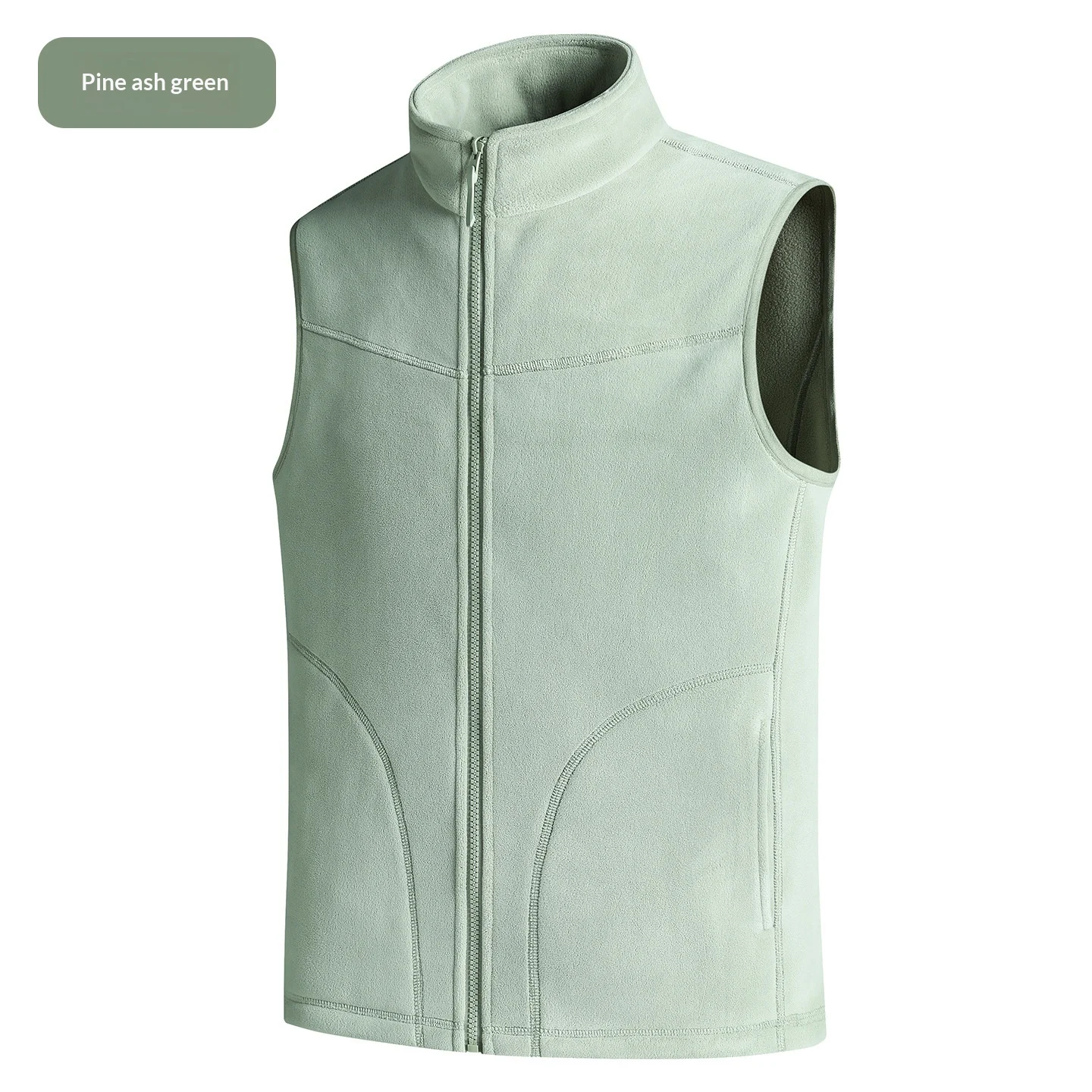Womens Outdoor Casual Running Stand-neck Vest With Fleece Lining Thickened Waistcoat — image 11