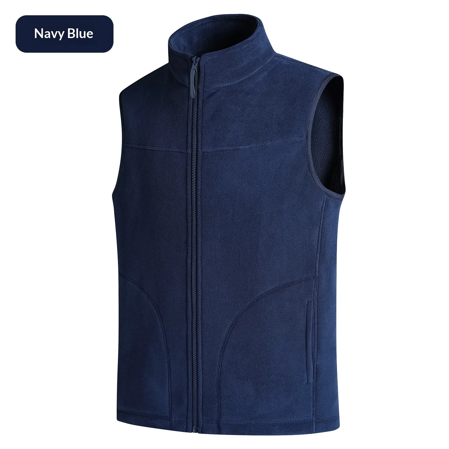 Womens Outdoor Casual Running Stand-neck Vest With Fleece Lining Thickened Waistcoat — image 9