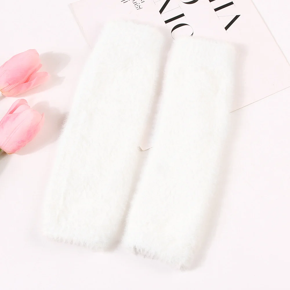 Womens Plush Half-finger Gloves Versatile And Warm — image 3