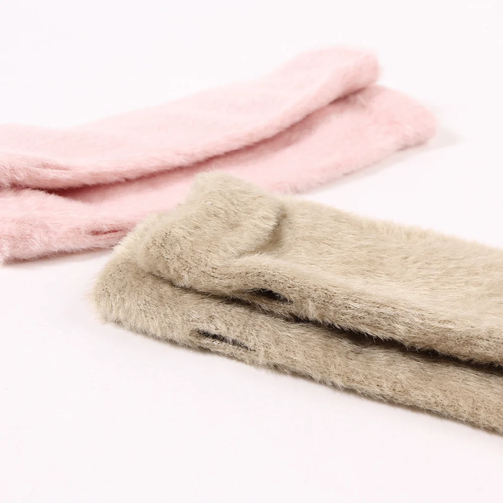 Womens Plush Half-finger Gloves Versatile And Warm — image 8