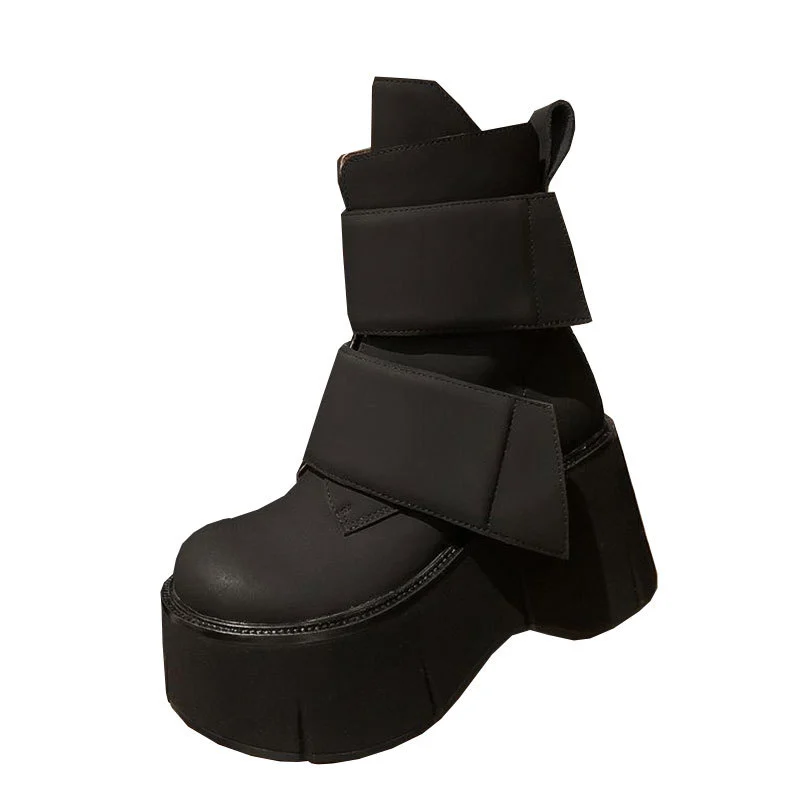 Womens Preppy-style Velcro Height-boosting Boots — image 4