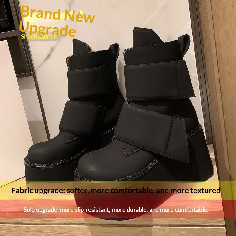 Womens Preppy-style Velcro Height-boosting Boots — image 7