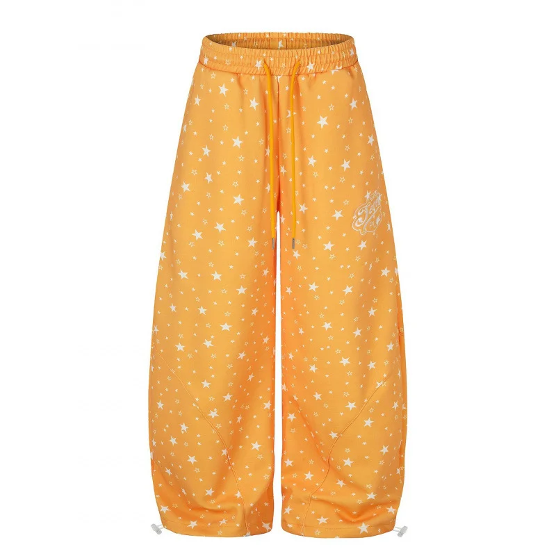 Womens Retro Casual Pants With An All-over Star Print — image 4
