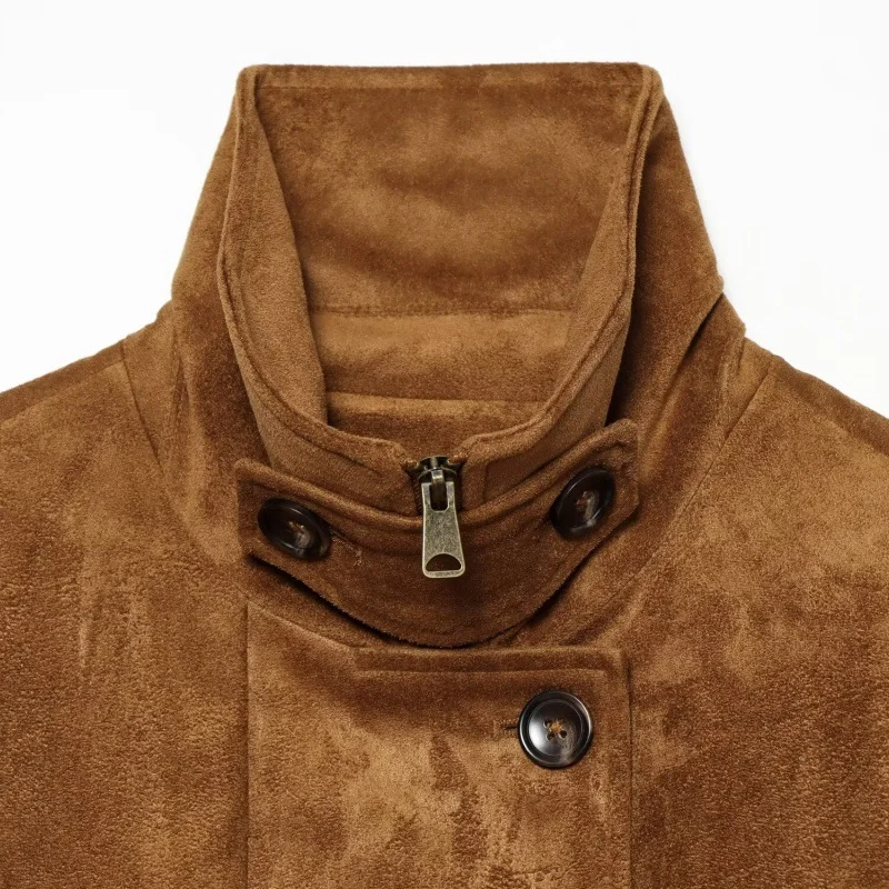 Womens Retro Stand-collar Elastic-waist Jacket Coat — image 2