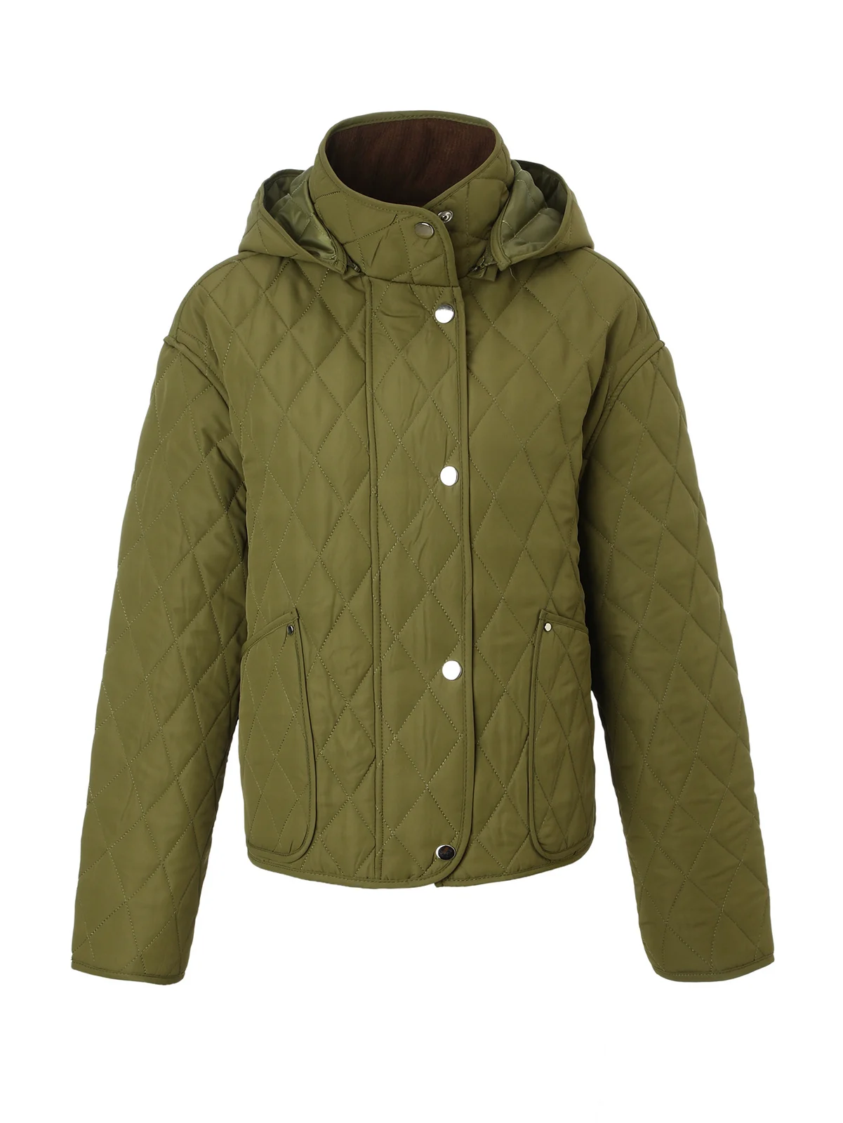 Womens Short, Detachable-hooded Padded Coat — image 6