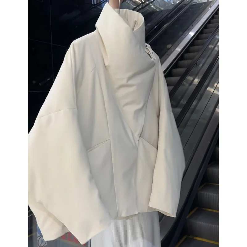 Womens Short, Large Lapel Cotton Coat Warm Outerwear — image 4