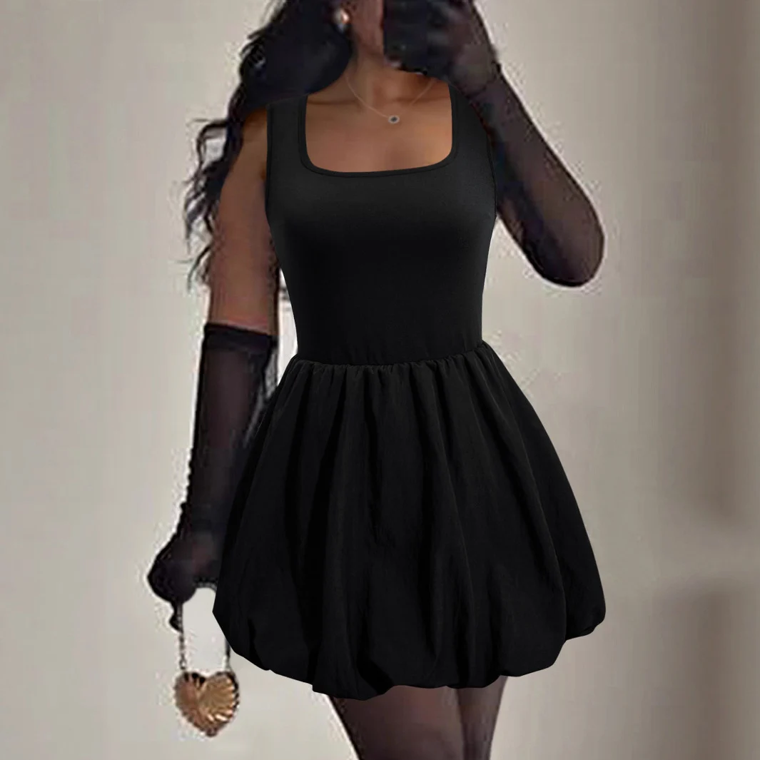 Womens Sleeveless Slim-fit Bud-silhouette Short Dress — image 1