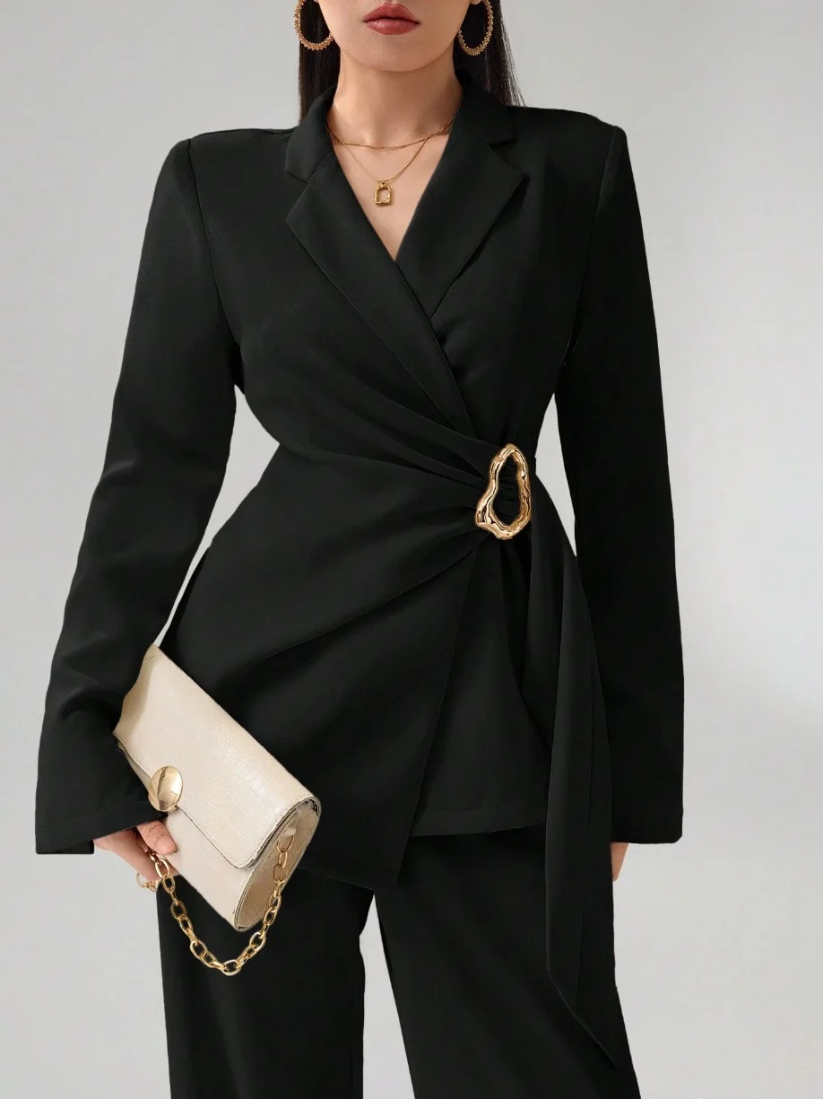 Womens Suit V-neck Fitted Waist With Tie Straps — image 6