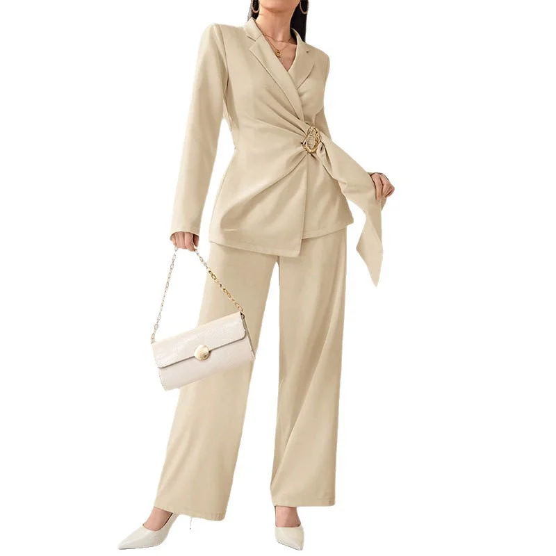 Womens Suit V-neck Fitted Waist With Tie Straps — image 8