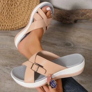 Womens Thick-soled Wedge Peep-toe Sandals — image 8