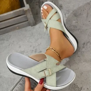 Womens Thick-soled Wedge Peep-toe Sandals — image 2
